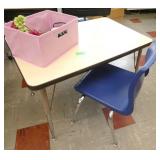 Rm 105 - small table and chair and contents