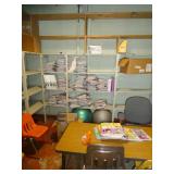 Basement storage room full of shelving