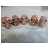 5 Jasper Skulls