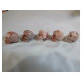 5 Jasper Skulls