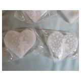 10 Selenite Crystal Hearts with Fairies on them.