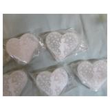 10 Selenite Crystal Hearts with Fairies on them.