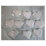 10 Selenite Crystal Hearts with Fairies on them.