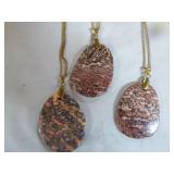 6 Leopard Skin Jasper Pendant Necklaces