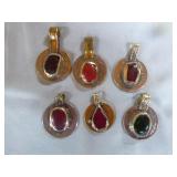 20 Coin-Like Gem Stone Pendants