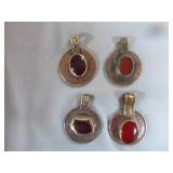 20 Coin-Like Gem Stone Pendants