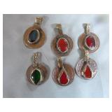 20 Coin-Like Gem Stone Pendants