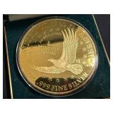 4 oz .999 Fine Silver 2000 Giant Golden Proof Sacagawea Coin