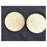 2 1964 Kennedy Half Dollars