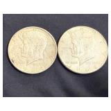 2 1964 Kennedy Half Dollars
