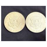 2 1964 Kennedy Half Dollars