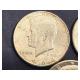 3 1964 Kennedy Half Dollars
