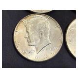 4 1965 Kennedy Half Dollars