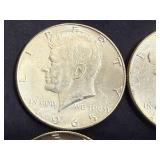 4 1965 Kennedy Half Dollars