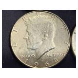4 1968 Kennedy Half Dollars