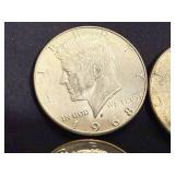 4 1968 Kennedy Half Dollars