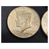 4 1968 Kennedy Half Dollars