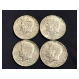 4 1968 Kennedy Half Dollars