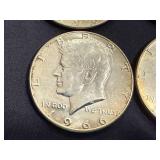 4 1966 Kennedy Half Dollars