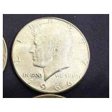 4 1966 Kennedy Half Dollars