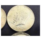 4 1968 Kennedy Half Dollars