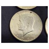 4 1967 Kennedy Half Dollars