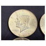 4 1967 Kennedy Half Dollars