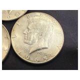 3 1965 Kennedy Half Dollars