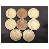 8 Liberty Head V Nickels