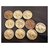 10 Buffalo Nickels