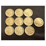 10 Buffalo Nickels