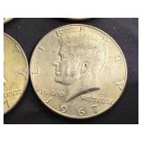 4 1967 Kennedy Half Dollars