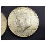 4 Kennedy Half Dollars 2 - 1968 & 2 - 1969