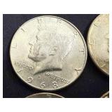 4 Kennedy Half Dollars 2 - 1968 & 2 - 1969