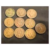 10 Indian Head Pennies