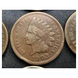 8 Indian Head Pennies & 4 Steel Wheel Pennies