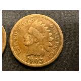 8 Indian Head Pennies & 4 Steel Wheel Pennies