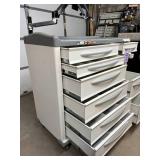 MSRP $8000 Phoenix LTC Multi-Drawer Medical Medication Cart with Secure Tablet Mount. Durable design with smooth-rolling casters, spacious drawer storage, and a working electronic lock system for adde