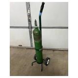 MSRP $500 – Harper Oxygen Cylinder Holder Cart with UN1072 Compressed Oxygen Tank, EMPTY Medical Oxygen Cylinder with Valve, Mobile Storage & Transport Cart
