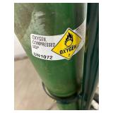 MSRP $500 – Harper Oxygen Cylinder Holder Cart with UN1072 Compressed Oxygen Tank, EMPTY Medical Oxygen Cylinder with Valve, Mobile Storage & Transport Cart