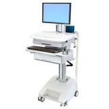 MSRP $3,800! Ergotron SV32-91211 StyleView WOW Cart – Premium height-adjustable workstation for sit/stand charting. Features spacious surface, slide-out keyboard tray, built-in drawers & smooth 
