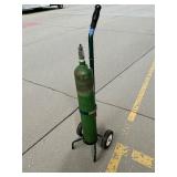 MSRP $500 – Harper Oxygen Cylinder Holder Cart with UN1072 Compressed Oxygen Tank, EMPTY Medical Oxygen Cylinder with Valve, Mobile Storage & Transport Cart