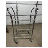 MSRP $150 – Drive Medical 18143 Oxygen Cylinder Cart, Chrome 12-Cylinder Capacity, Mobile Medical Gas Storage & Transport Cart, Heavy-Duty Rolling Frame for Hospitals Clinics EMS Facilities