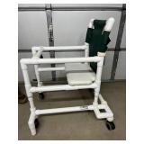 MSRP $1000 - IPU (Innovative Products Unlimited) Walker with Anti-Tipper, PVC Corrosion-Resistant Shower-Safe Medical Walking Aid, Wide Stable Frame for Patient Balance & Mobility Support in Rehab