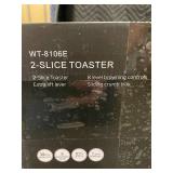 Elkane WT-8106E 2-Slice Toaster - 825W, 38mm Slots, 8 Browning Levels, Gray