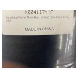 Bucephalus Flannel Throw Blanket 90 in x 90 in Black