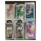 Phone Cases - Berkinarts IP16 Marble Green, A35 Glitter Paw Print, Roemary Wave Case (Lot of 6)