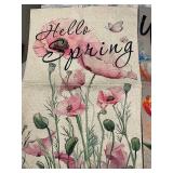 FUYUCHEN Spring Garden Flags - 12x18 inch Hello Spring & Welcome Floral Decor (New)