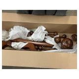 Turned Mahogany Furniture Legs & Ball Finials - Bolt-On Posts