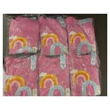 Rainbow Graphic T-Shirts - Bright Pink - Youth Medium (Size 8) - 6-Pack